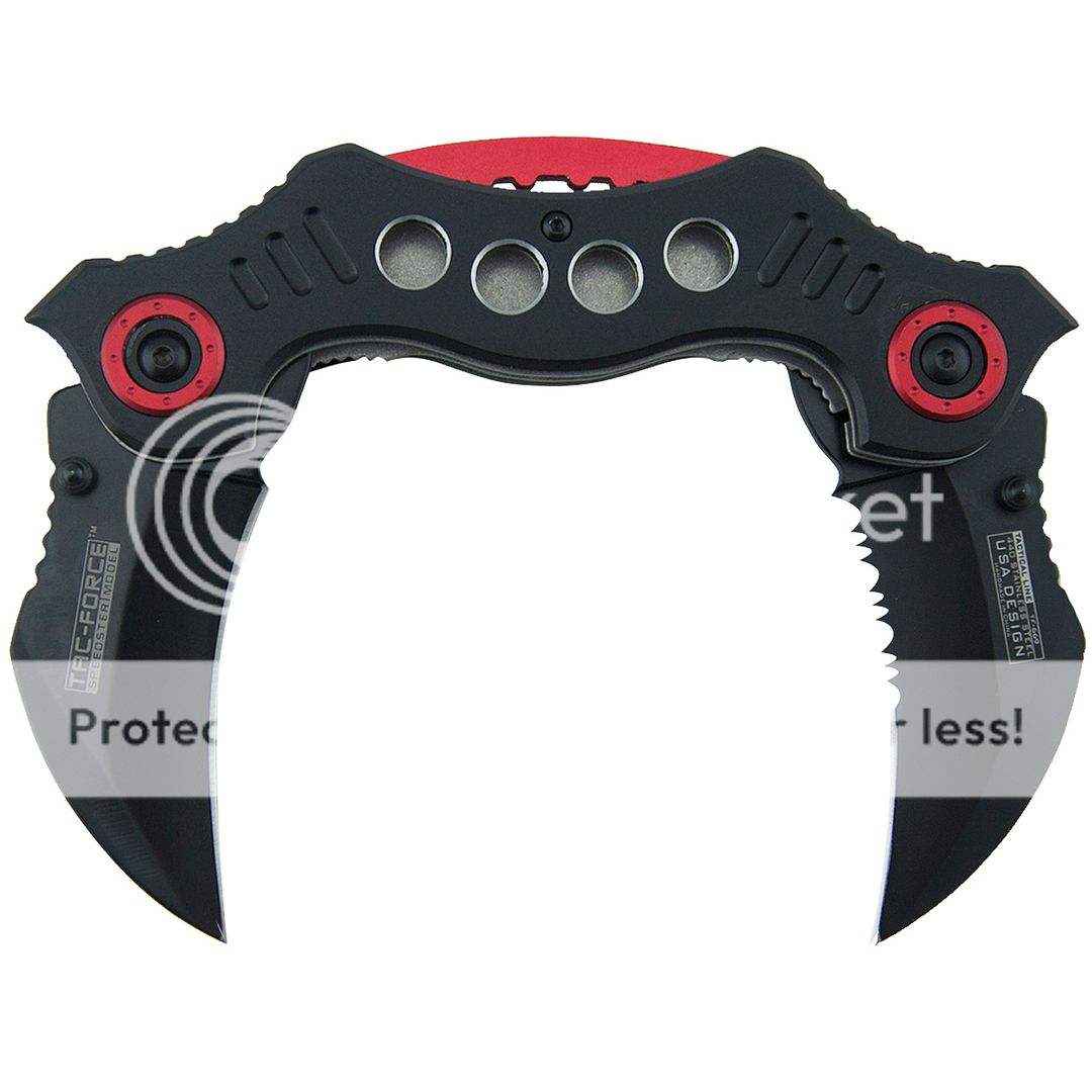 10.25" DUAL BLADE KARAMBIT SPRING ASSISTED TACTICAL FOLDING KNIFE